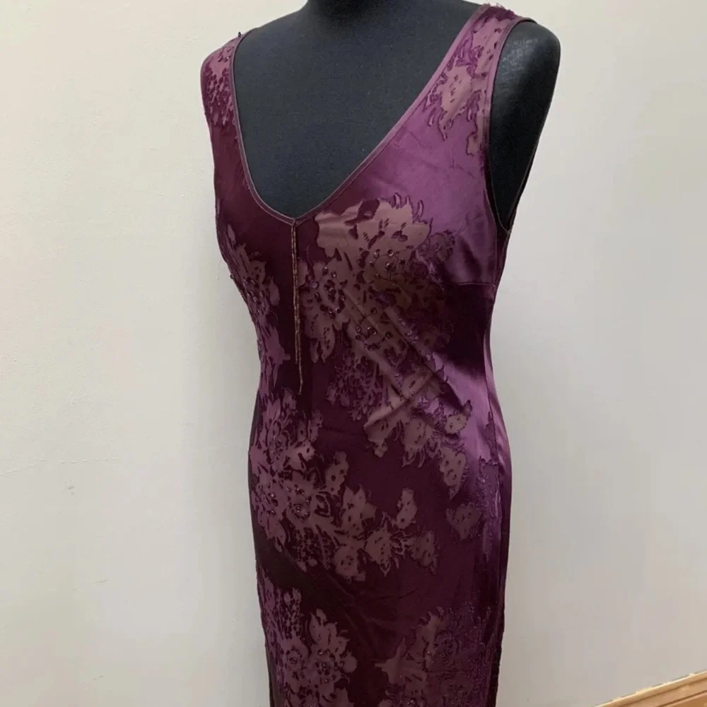 90s y2k maxi slip dress bias cut fits 10 12 - Picture 3 of 12